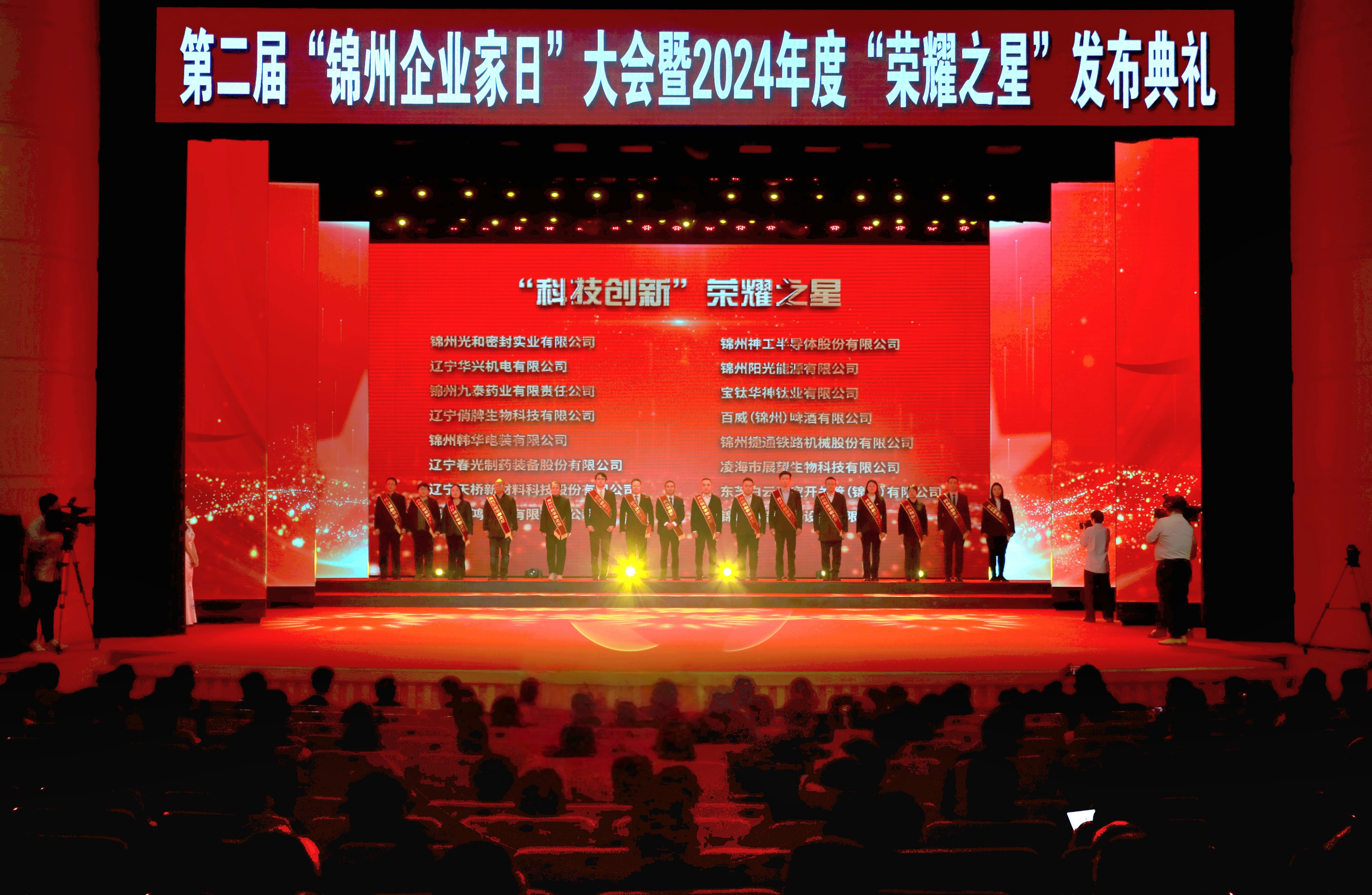 宝钛华神在第二届“锦州市企业家日”大会上荣获“突出贡献”“科技创新”“服务保障”三类“荣耀之星”奖项